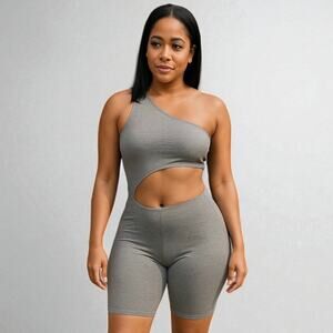 Women Waist Cut Out Short Romper